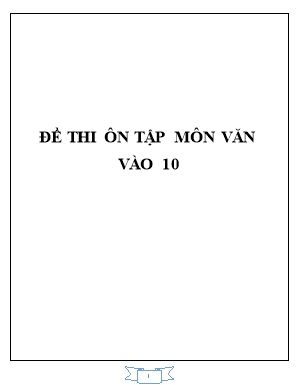 Đề thi ôn tập môn Ngữ văn vào Lớp 10